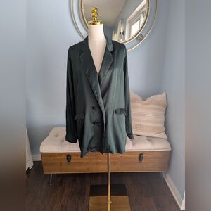 Silk Laundry Green Relaxed Fit Blazer